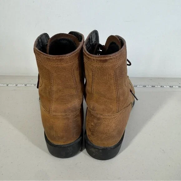 Ariat Brown Leather Lace Up Boots Size 8B Fringe Kiltie Western Cowgirl Rodeo